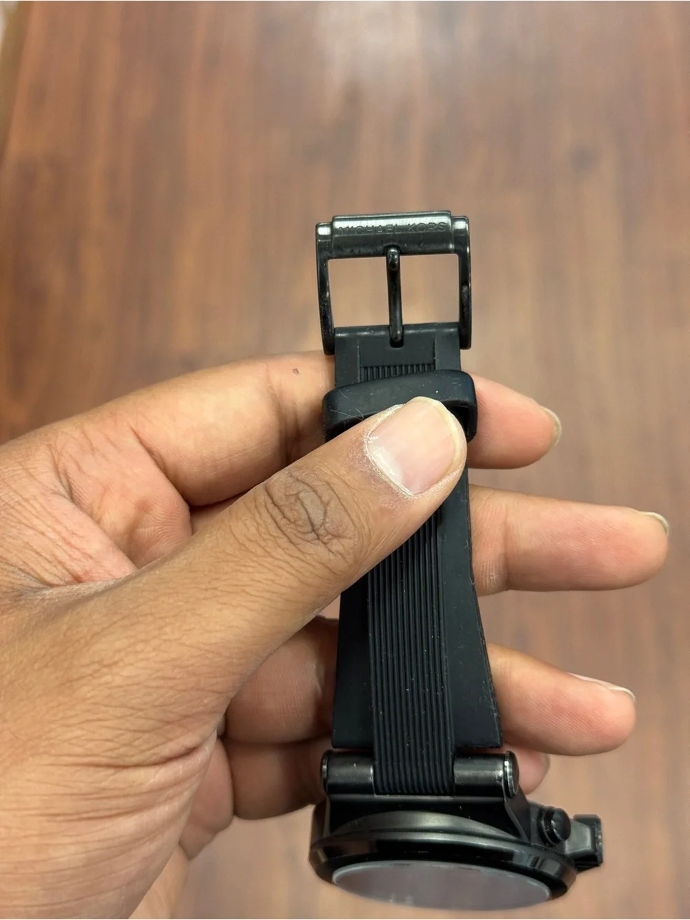 Michael Kors Matte Black Men's Chronograph reubber strap Watch